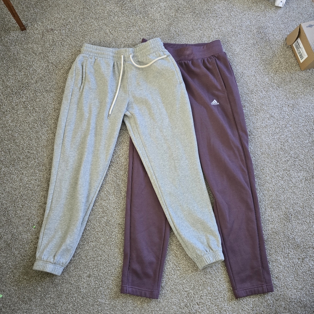 Adidas Mauve Sweatpants & Gap Grey Sweatpants